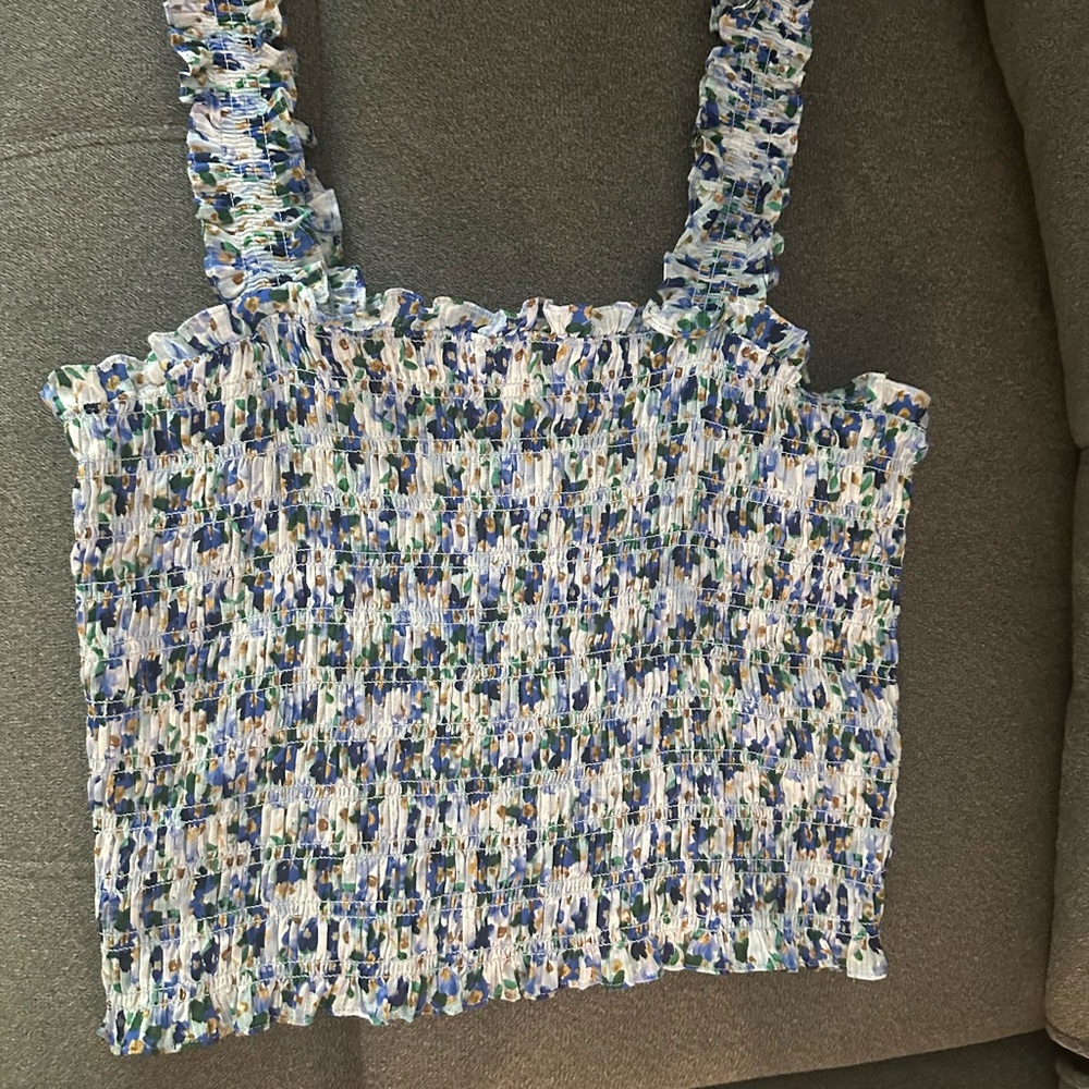 Veronica Beard Averie Smocked Tank Top